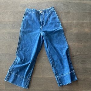 Pilcro and the Letterpress Blue Wide-Leg Jeans